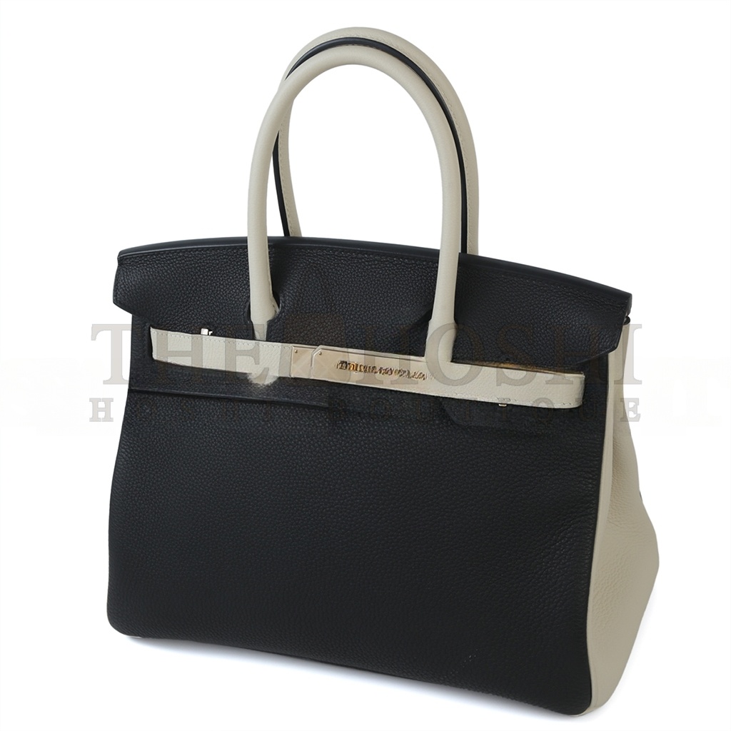 H**me5 BIRKIN 25 BLACK AND WHITE CLEMENCE BAG 4212717702 (25*20*13cm) Master Quality